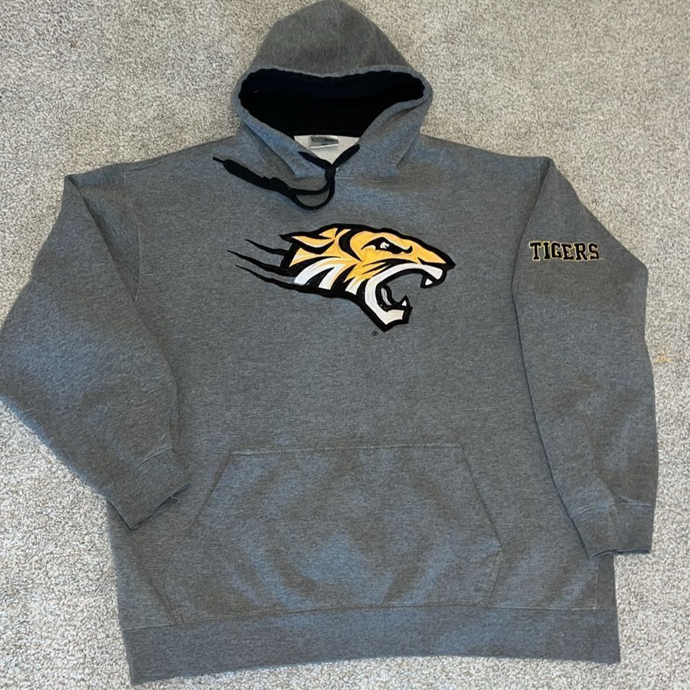 Thick Mizzou Missouri Tigers Hooded Hoodie Sweatshirt XL Men’s Gray Sewn (XXL)